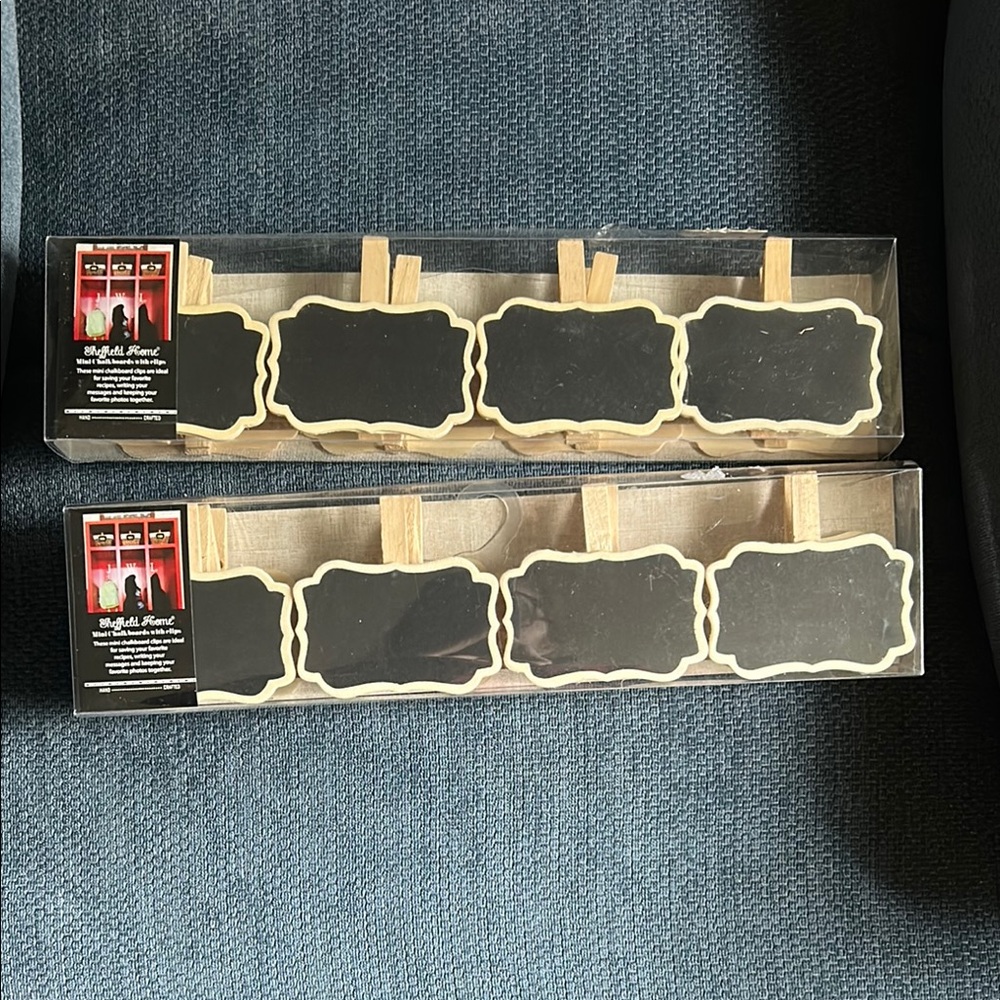 NWT 2 Boxes of 8 Mini Chalkboard Clips Set